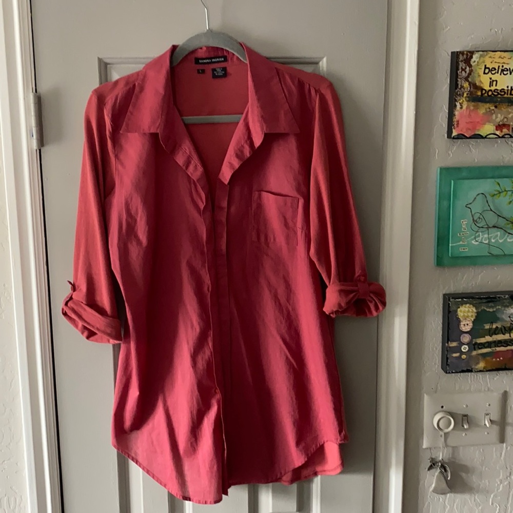 Sandra Ingrish 3/4 sleeve cotton blouse